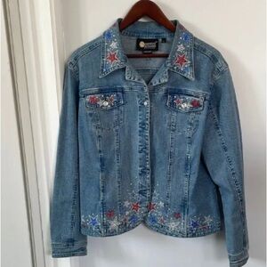 Christopher & Banks Star Embellished Denim Jacket
